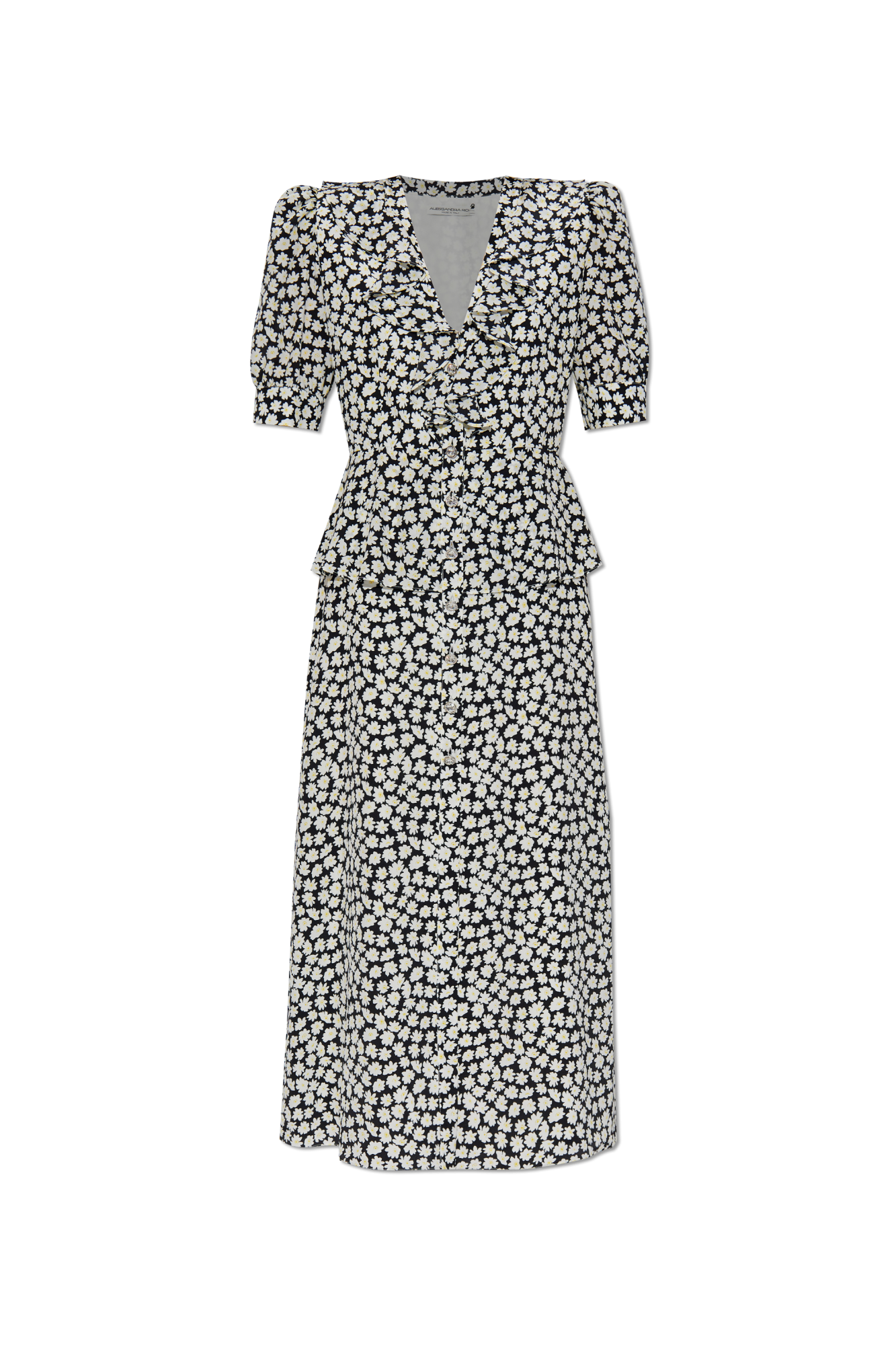 Alessandra Rich Silk dress with floral motif | Women's